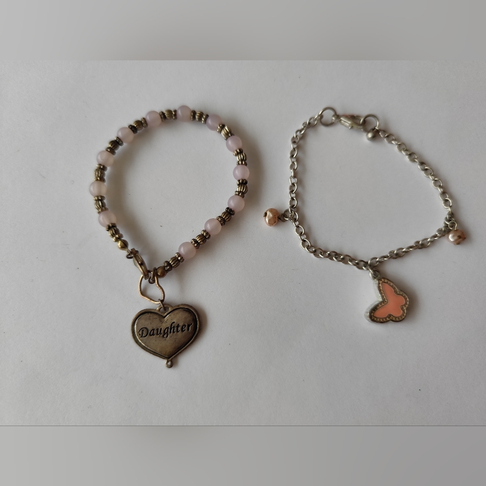 3/$25💙Heart and Butterfly Charm Bracelet Set
